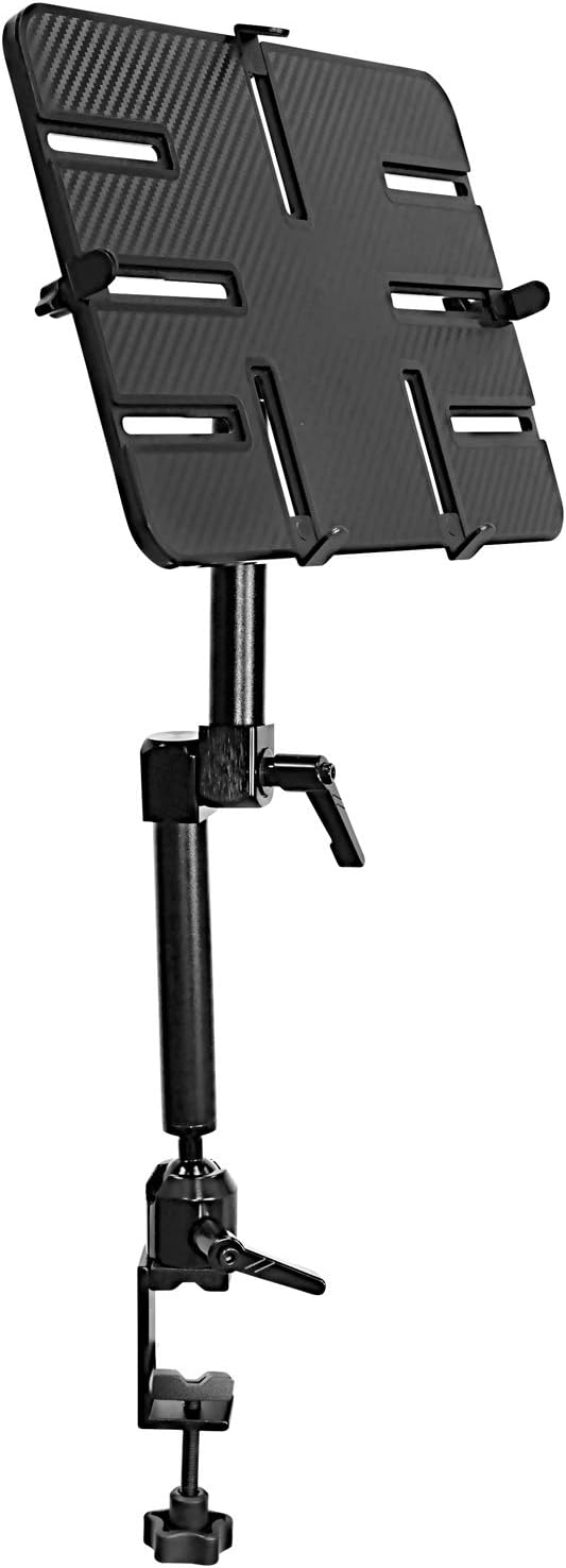 Mount-It! Tablet Pole Mount | Universal Full Motion Holder for iPad, Phone or Tablet | C-Clamp Base | Fits 6-14 Inch Screens