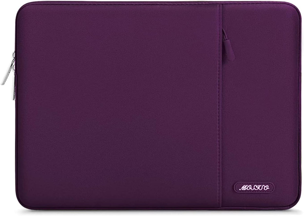 MOSISO Laptop Case 16 inch, 15-15.6 inch Laptop Sleeve Compatible with MacBook Pro 16 M4 M3 M2 M1, HP Acer Dell Lenovo ASUS Notebook, Polyester Vertical Computer Sleeve Bag with Pocket, Magenta Purple