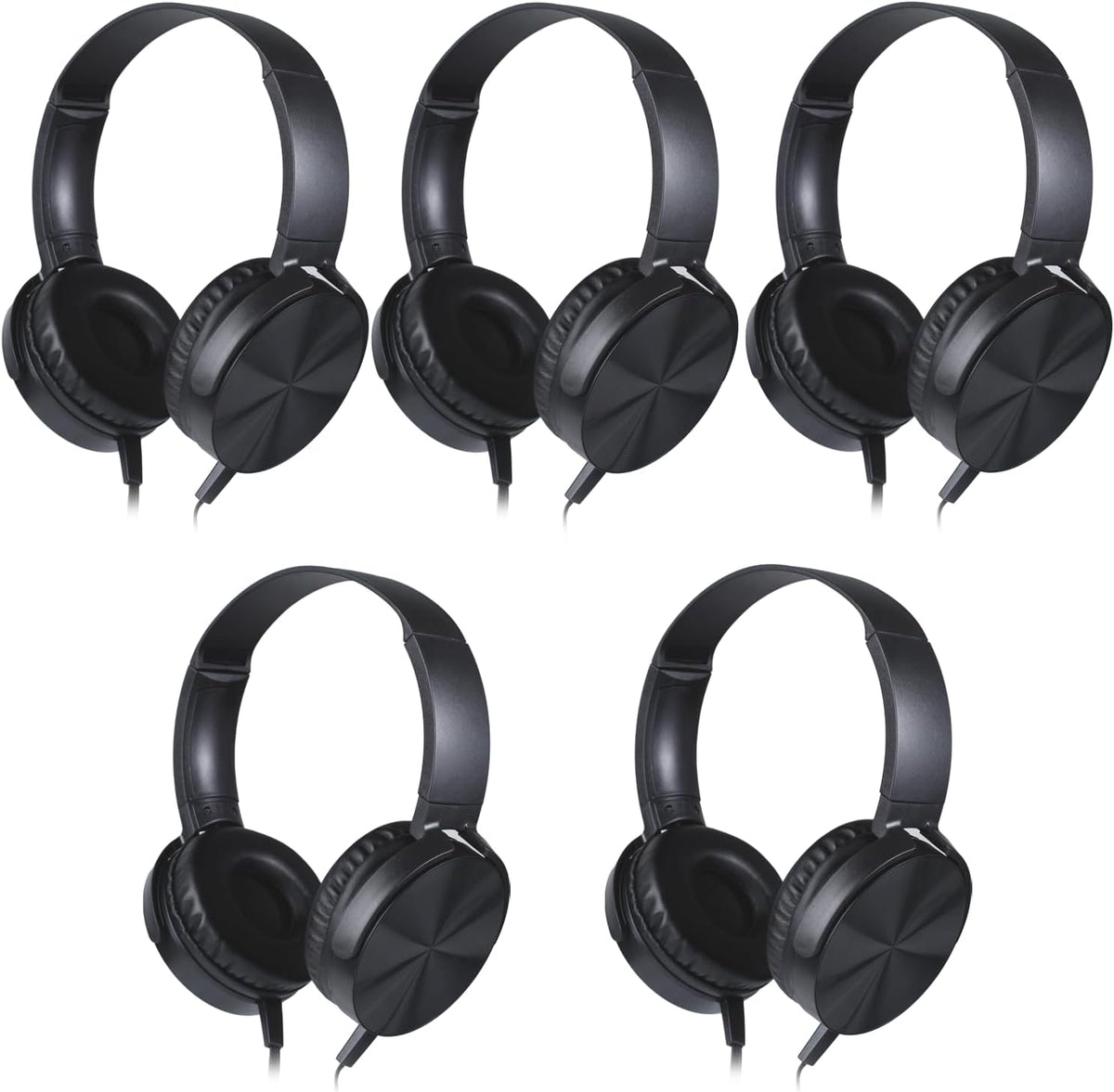 5 Pack Headset (LS450, 5 Kids Headphones Bulk for School Classroom, Durable Students Wired for Children Toddler Teen