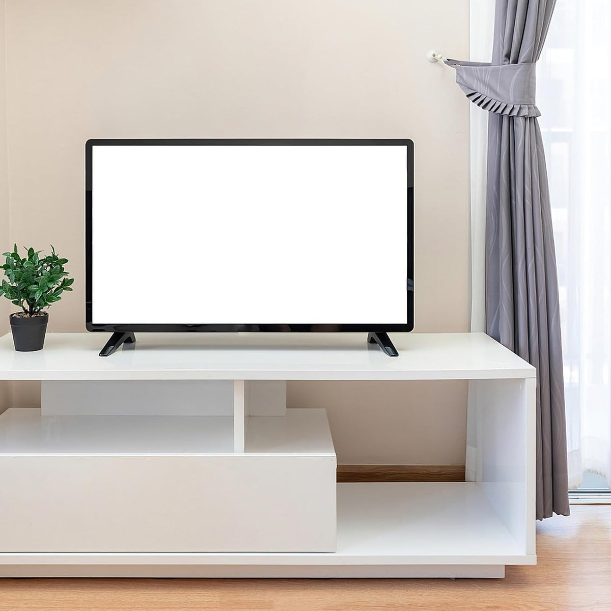 Healvian Tv Stand Base Mount Bracket with Screws Stable Tabletop Tv Holder Replacement Suitable for Living Room