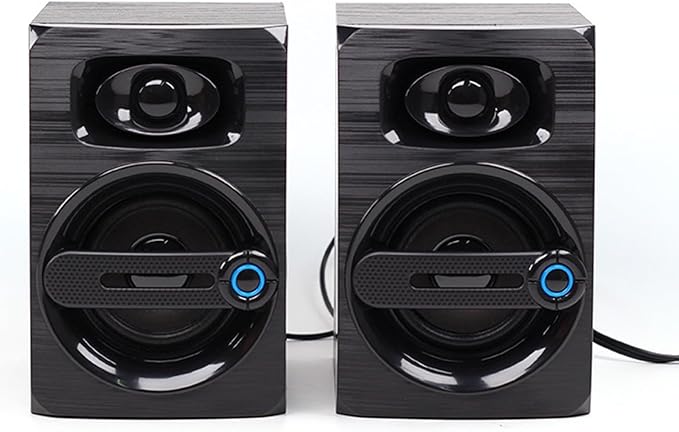 Mini Desktop Speaker for PC 2.0 Wired Compact PC Stereo Speakers 3.5mm Aux Portable Gaming Multimedia Speaker for Phone Laptop Desktop Tablet B