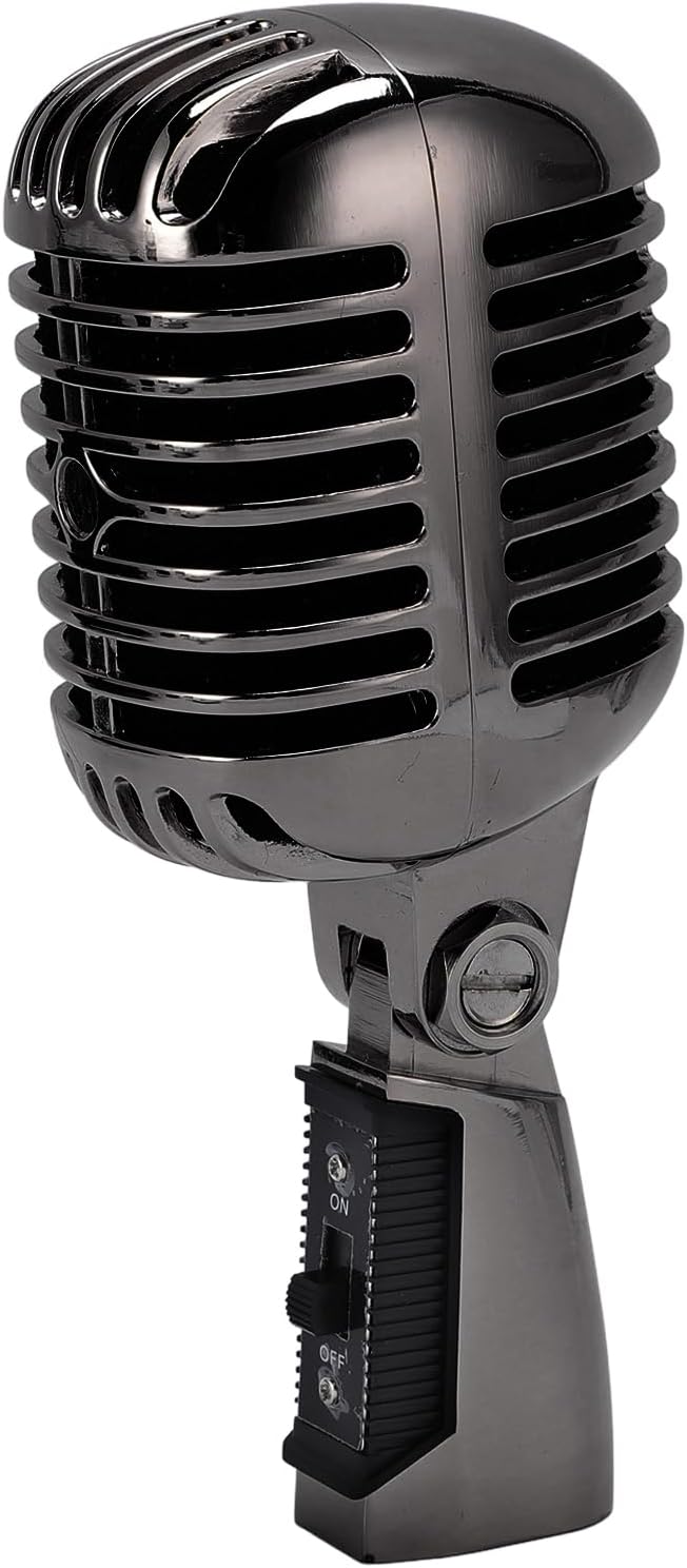 Dpofirs Dynamic Microphone with Rugged Design and Cardioid Pickup - Studio Quality Sound for Live Performances and Singing Plug and Play Shockproof Structure (Gunmetal Grey)