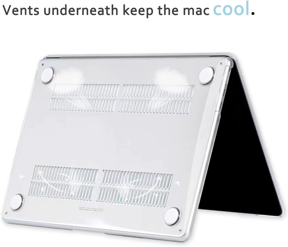 Case for MacBook Pro 13 inch M2 M1 A2338 A2289 A2251 A2159 A1989 A1706 A1708 2023-2016 Release, Matte Clear Cover & Keyboard Cover & Screen Protector for Pro 13.3 with Touch ID, Field Flowers