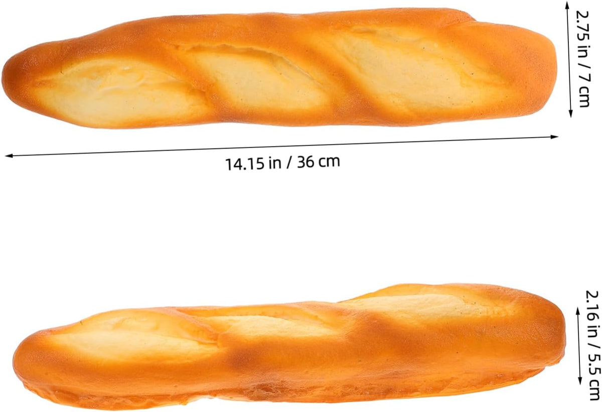 Cabilock Realistic Artificial Baguette Bread Model Lifelike Fake Bread Display Prop for Cake Photography Bakery