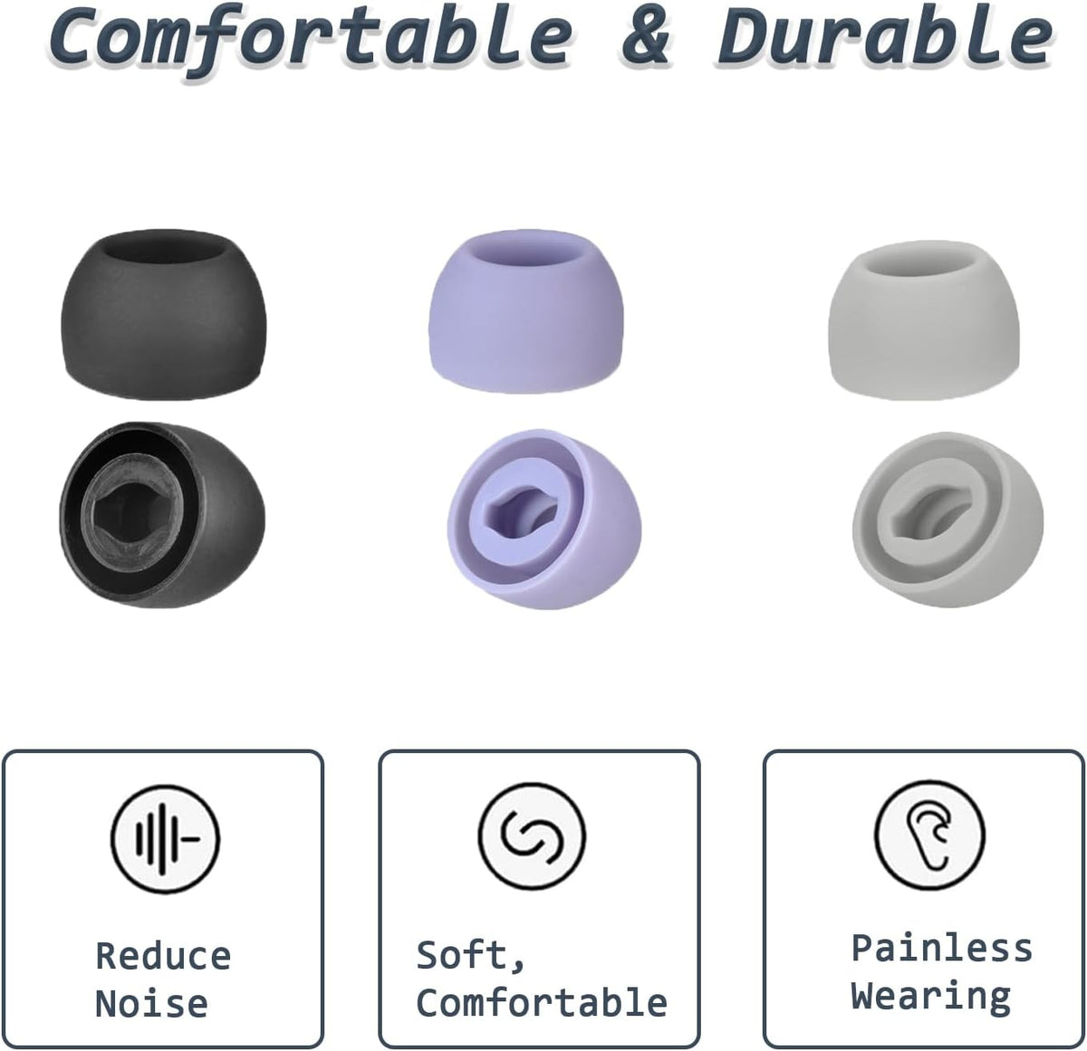 6 Pairs Replacement Eartips for Samsung Galaxy Buds Pro Headphones, Silicone Tips Earbuds Eartips Set, L/M/S Earplug Replacement Accessories (Silver, with Pen)