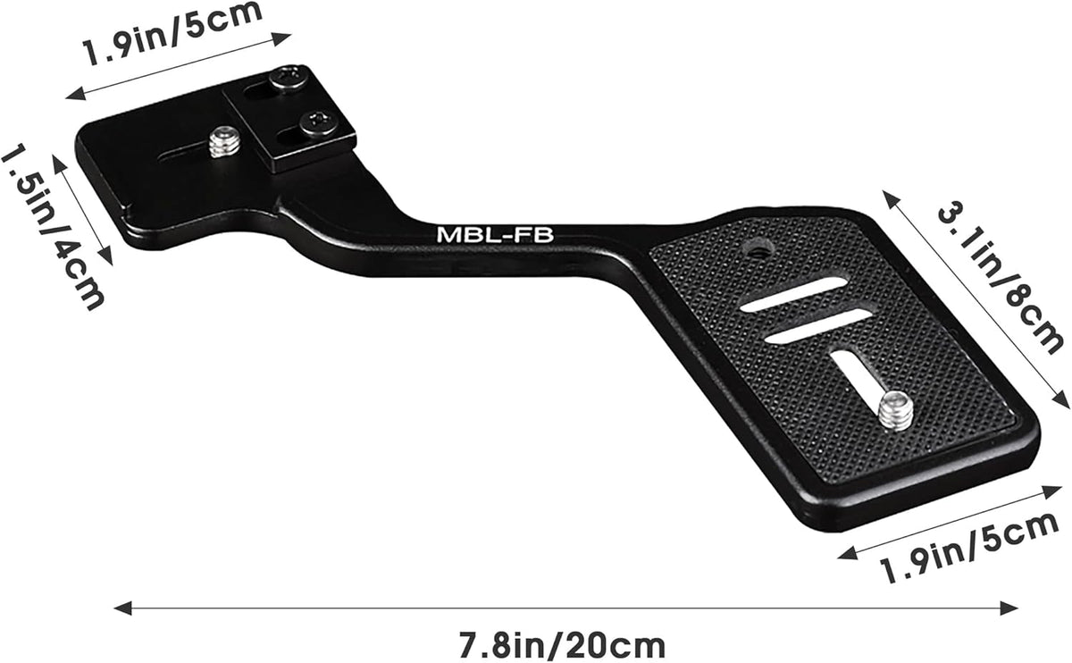 1/4" Manbily Camera Flash Brackets, Aluminum Tripod Camera Mount Extension Bar with Screw for DSLR LED Light Video