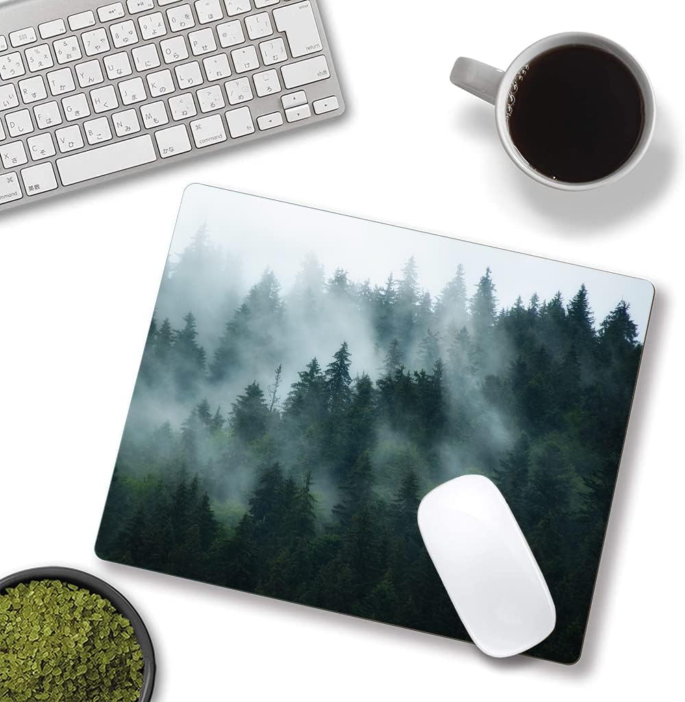 Mouse Pad,Forest Mouse Pad Rectangle Custom Designs, Waterproof Anti-Slip Rubber Mousepad Office Accessories Desk Decor Wireless Mouse Pads for Computers Laptop
