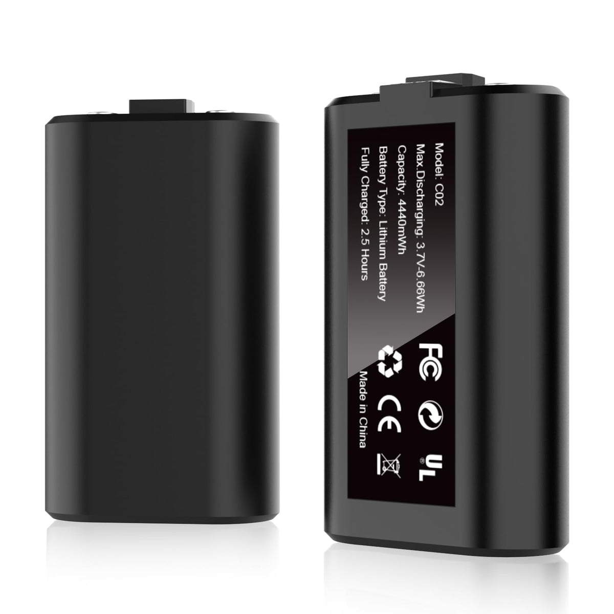 Bcofo Rechargeable Battery Pack for Xbox Series X|S/One, 2 Pack 4440mWh 3.7V Battery Pack for X-Box One/S/X/Elite All Xbox Controllers Supports Use