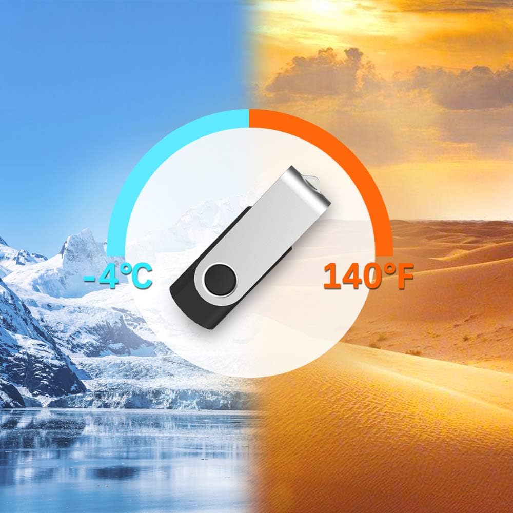 KEXIN 100 Pack 1GB USB Flash Drive Bulk Pack Thumb Drive Bundle USB Drives Jump Drive USB Stick 1 GB Swivel Design Memory Stick Black