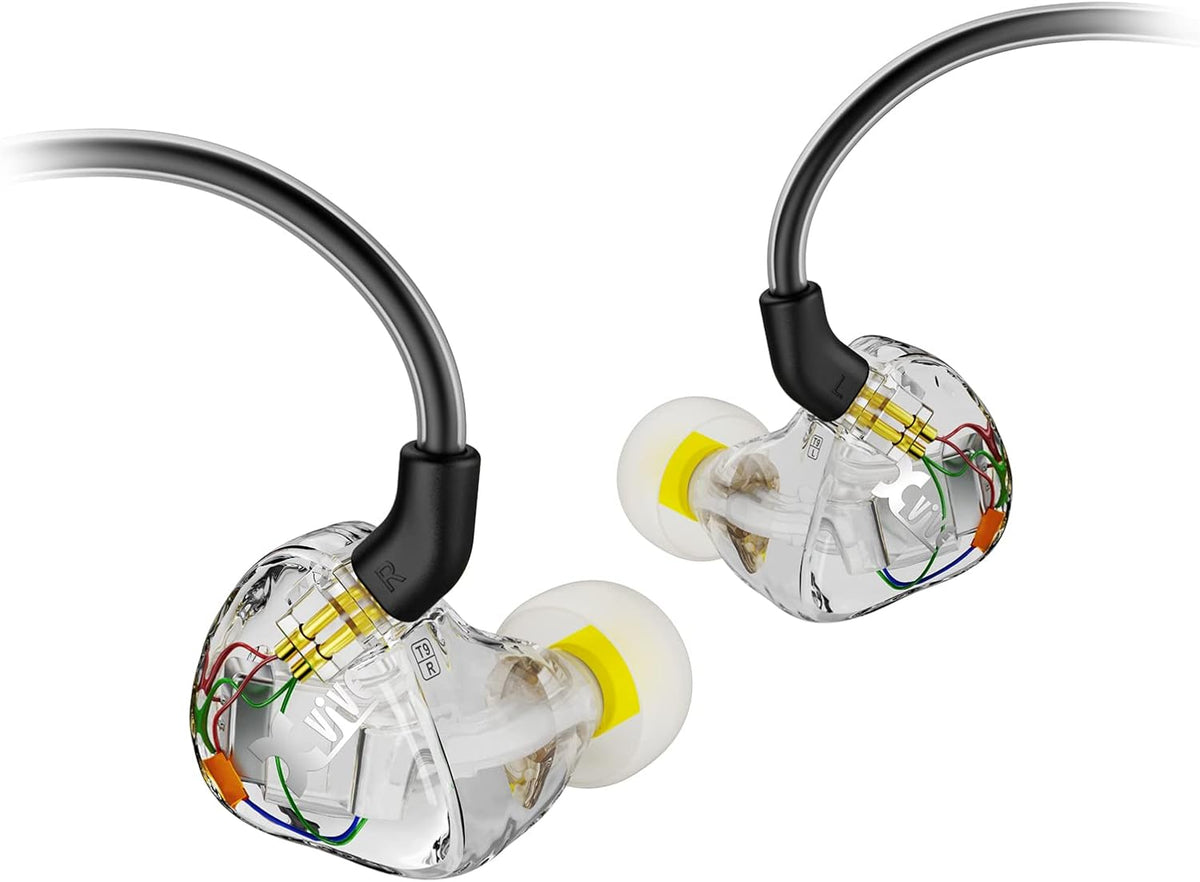 Xvive T9 in-Ear Monitor Headphones Dual Knowles BA Drivers IEM for Studio, Band Rehearsal, Live Performance (T9)
