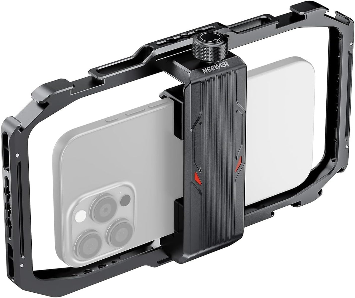 NEEWER Universal Phone Cage, Smartphone Video Rig with Quick Release Mounts Cold Shoes for Videomaker Filmmaking TikTok Vlogging Phone Video Stabilizer Holder Compatible with iPhone Samsung, PA039