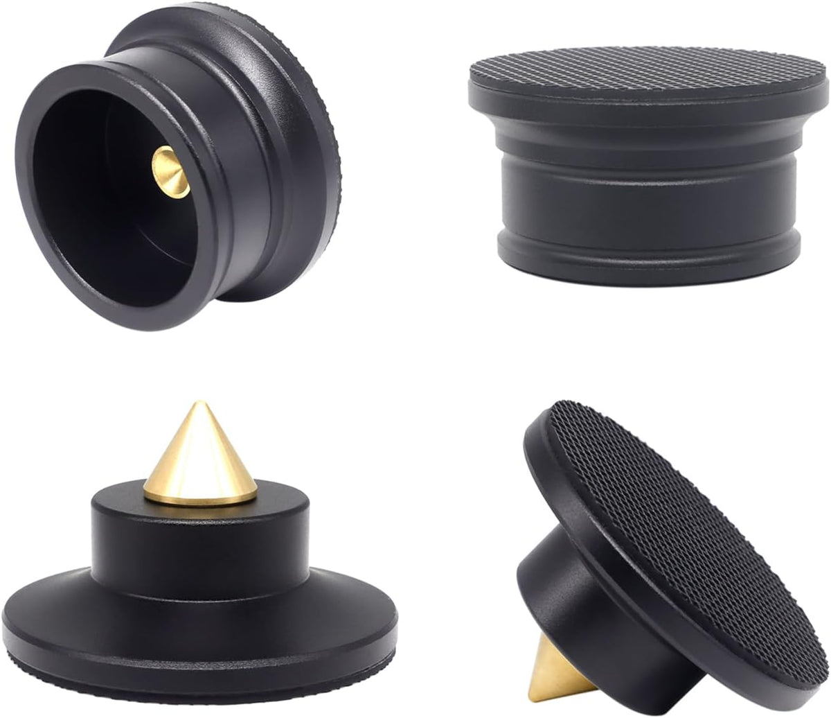 Evaty 4 Pcs Audiophile Speaker Isolation Spikes for Turntable Amp CD DAC Recorder.Speaker Resonance Reducer