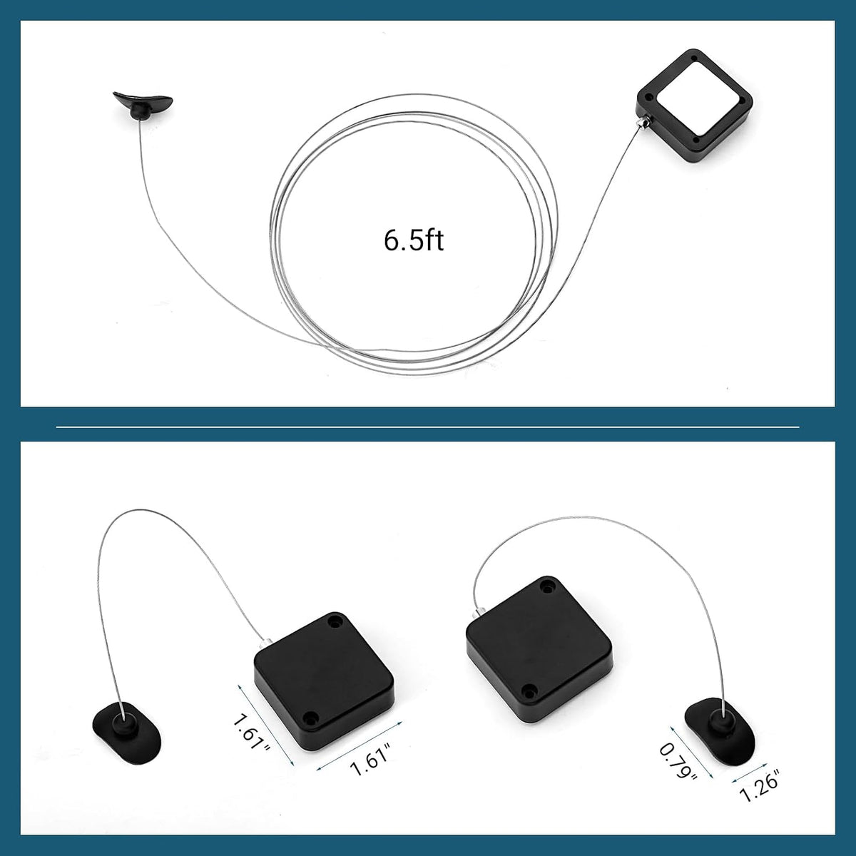 FEAMIRIA 2 Pack Retractable Remote Control Tether - Anti-Lost Remote Leash for TV Remotes, Durable Remote Tether