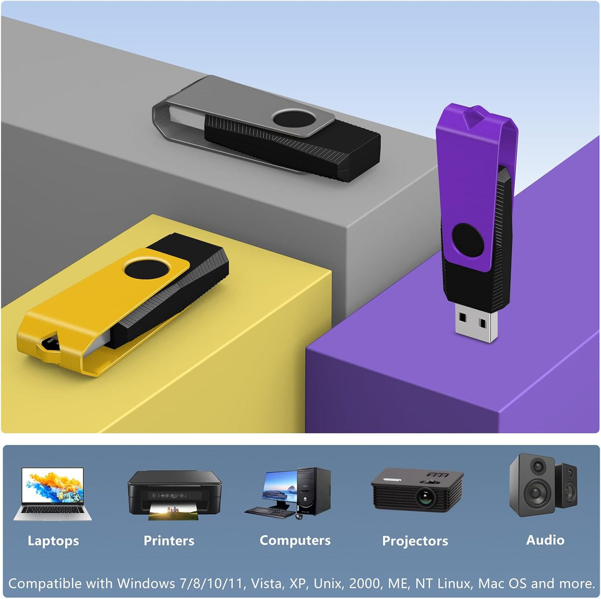 AGECASH A 10 Pack 1GB 2.0 10PCS USB Flash Drives Flash Drive - USB Thumb Drive Jump Zip Drive Flashdrive, USB Memory
