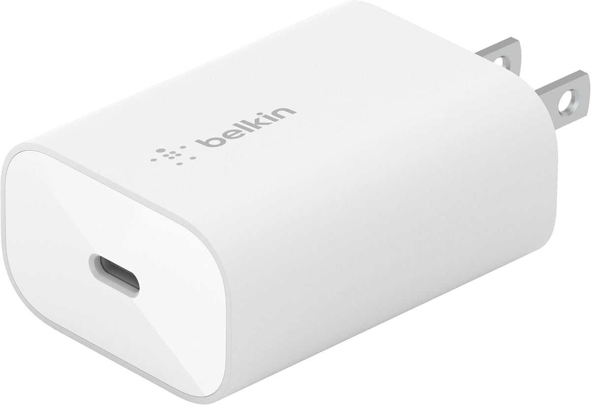 Belkin USB C Charger Block 25W - Power Delivery PPS Super Fast Charging - Apple iPhone 16 Series, Samsung Galaxy S25, iPad, AirPods, Nintendo Switch 2 & More