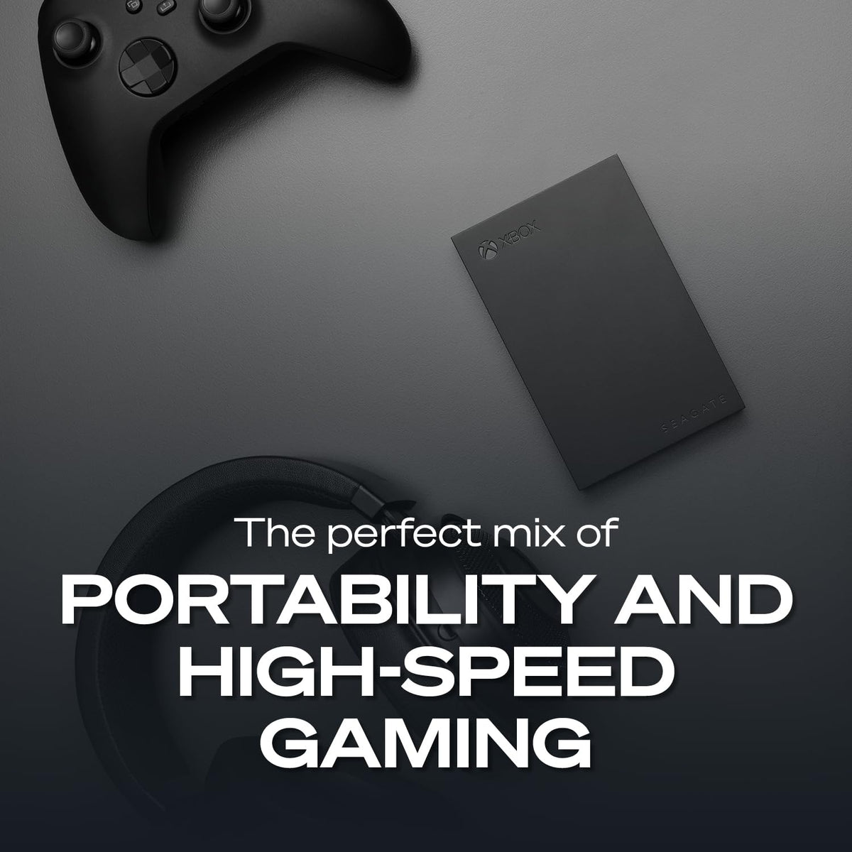 Seagate Game Drive for Xbox 2 TB External Hard Drive Portable HDD - USB 3.2 Gen 1, Black with built-in green LED bar, Xbox Certified, 3 year Rescue