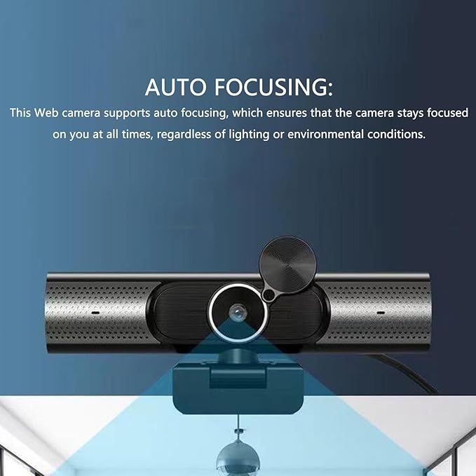 CUIFATI 2K USB Webcam with Mic and Speaker Auto Focusing Streaming Camera 30Fps Computer Camera for Desktop Laptop Video Chat Noise Reduction Plug and Play
