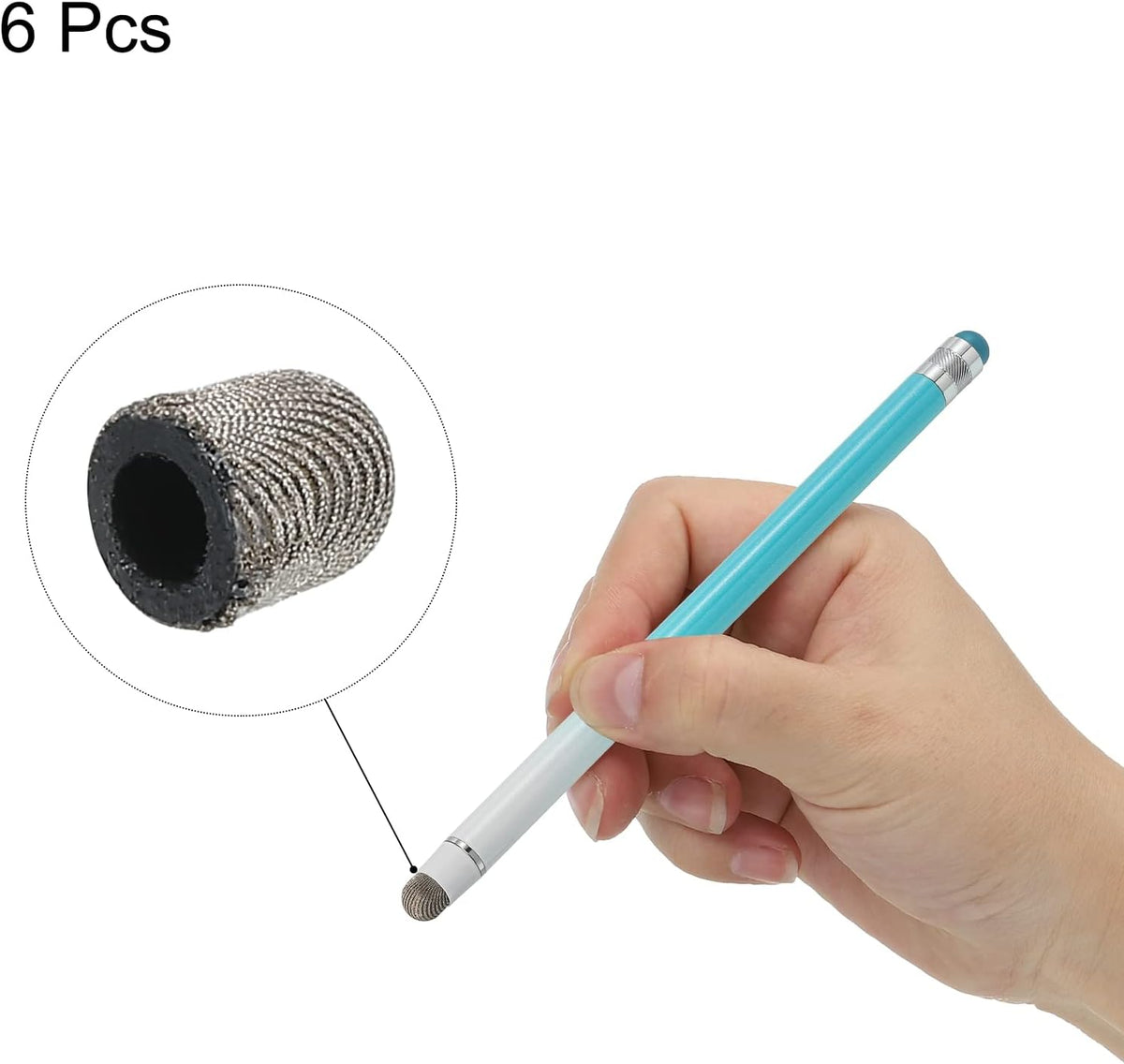 MECCANIXITY 6pcs 5.5mm Stylus Pen Fine Tips Conductive Fiber Capacitive Touch Screen Pens Tip Universal Replacement