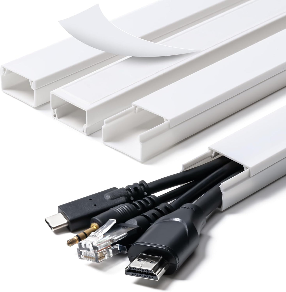 CADONO 58in 4X L14.5 W0.96 H0.58in, Cord Hider, Cable Hider, Cord Covers for Wires on Wall, Paintable Cable Cover