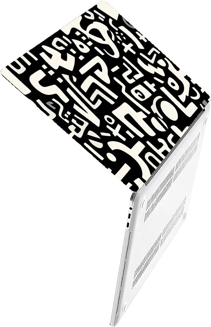 Compatible with MacBook Air 13.3 13.6 Inch Case 2022 2021 2020 2019 Plastic Hard Shell Case Cover,13.3 Air (A1932/A2179/A2337), Black and White Letters