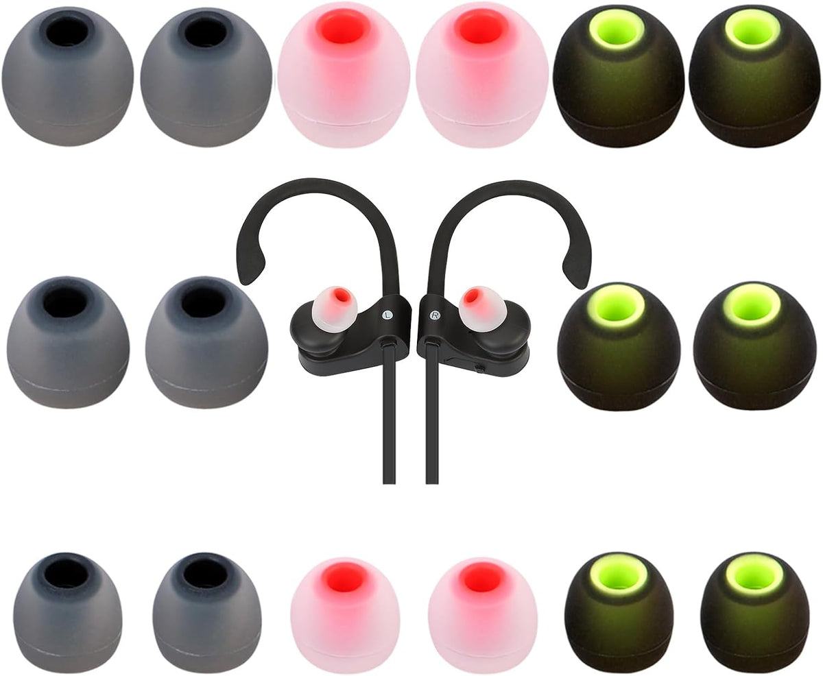 Earbud Tips Ear Bud Tips Soft Anti Slip Washable and Reusable Silicone Replacement Earbud Tips Fit Most in-Ear Earbuds(Inner Hole 3.8mm -5.1mm) 18pcs S M L
