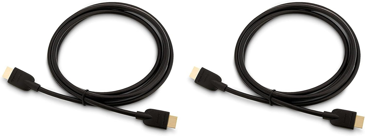 2.0 2-Pack, 6ft, 4K@60Hz, 18Gbps, 2160p, 48 TV/PS5/Xbox/Roku/Blu-ray, Amazon Basics HDMI Cable, High-Speed bit