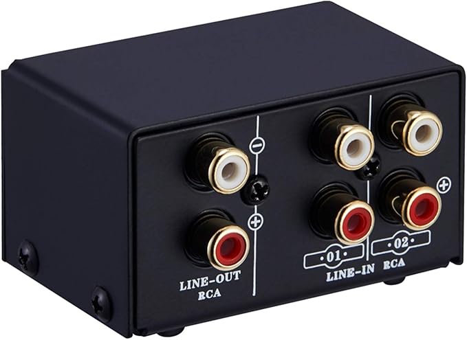 JINGFENG Audio Switcher 2 in 1 Out/1 in 2 Out A/B Switch Stereo Audio Splitter Box with No Distortion Jack for Switching Between Computer Speakers and Headphones