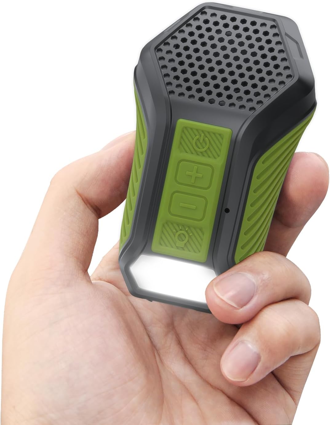 INGA Wearable Bluetooth Speaker, Mini Clip-on Portable Speaker with Light & Warning Lamp, Built-in Mic, Hands-Free