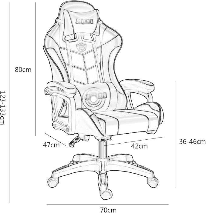 Office Gaming Chair Computer Chair Boys Home Boss Chair Ergonomic Chair Seat Game Chair Lift Reclining Swivel Office Chair (Size:Aluminum Alloy feetColor:Blue)