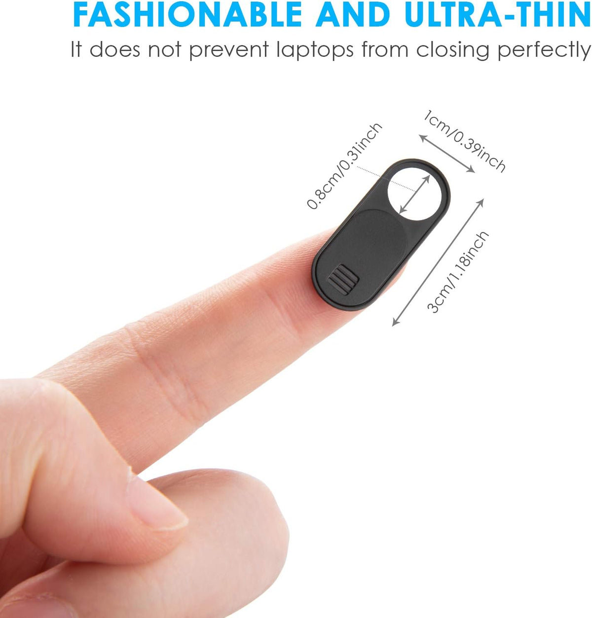 HKDGYHON 0.028 Inch (Black-3 Pack) Camera Cover Slide, Ultra-Thin Phone Camera Cover, Computer Camera Cover Slide