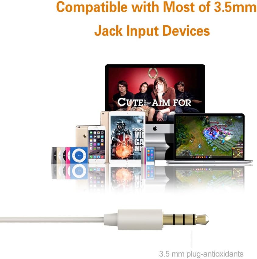 MAXROCK (TM Unique Total Soft Silicon Sleeping Headphones Earplugs Earbuds with Mic for Cellphones,Tablets and 3.5 mm Jack Plug (White)
