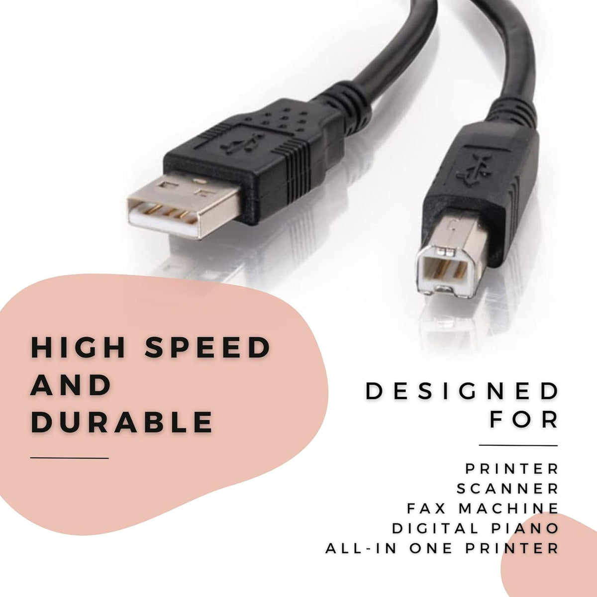 6 F380 FEET USB Cable for HP Deskjet All-in-One Printer/Scanner/Copier