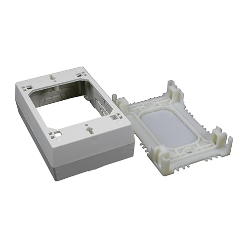 Legrand Wiremold NM3 Nonmetallic Plastic Raceway for Extending Power, 1 Gang Deep Outlet Box, 1 3/8" Deep, Ivory (1 Pack)
