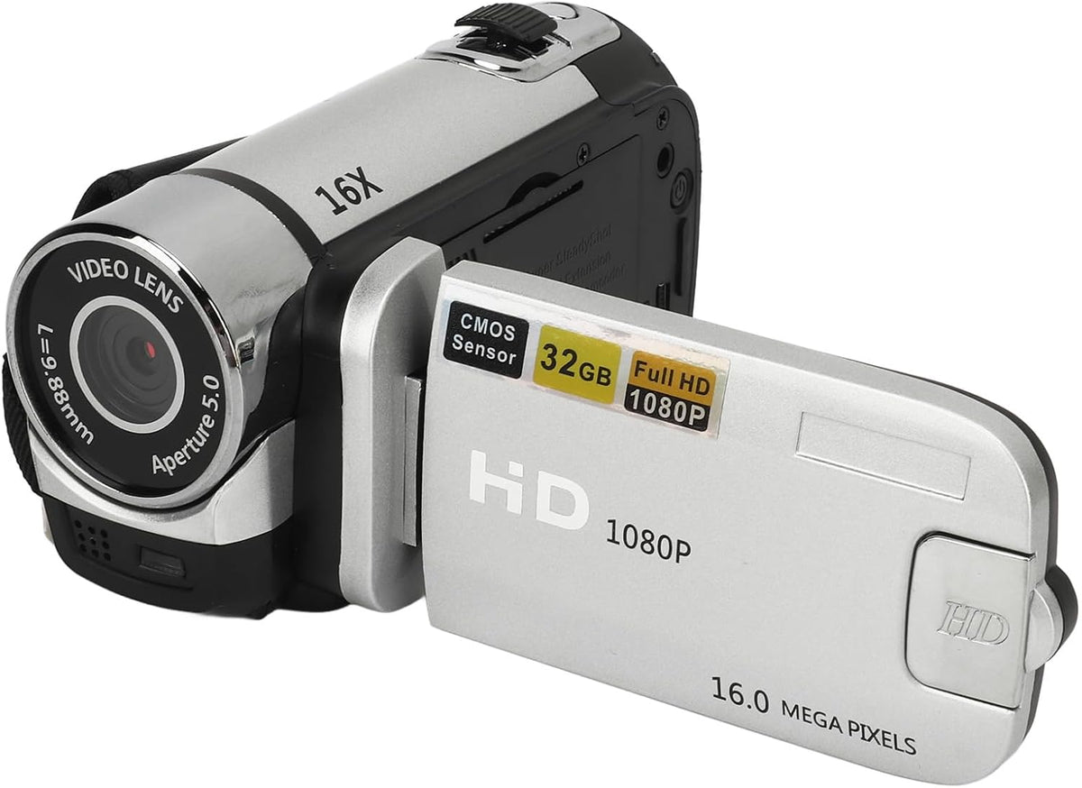 ICRPSTU 1080P 16MP 16X Digital Camera with Rotatable Screen, Zoom Camcorder HD Video Recorder, Fill Light for Selfies