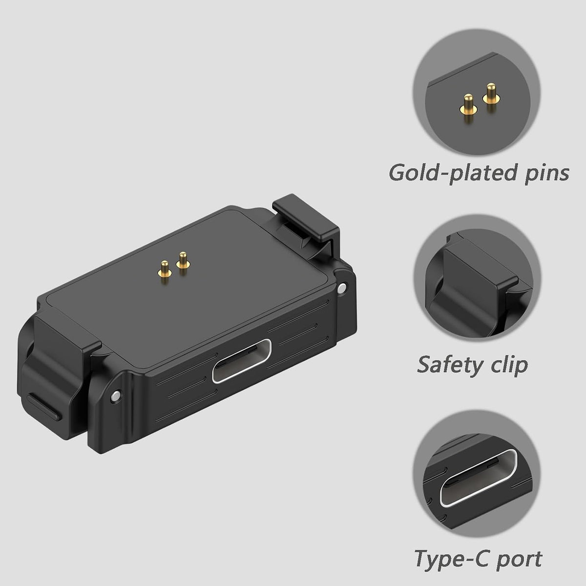 BLIKEJIN 1/4 (1 Charging Quick Release Adapter Base with Type C Port for DJI Osmo Nano, Dual-Direction Magnetic Mount