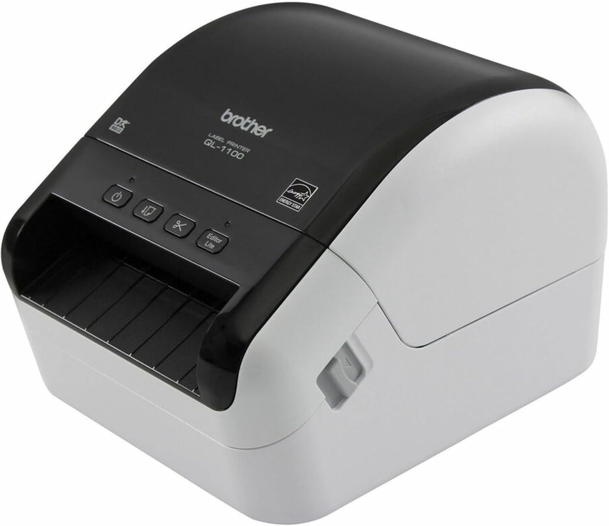 Brother QL-1100 Wide Format, Postage and Barcode Professional Thermal Monochrome Label Printer, Black