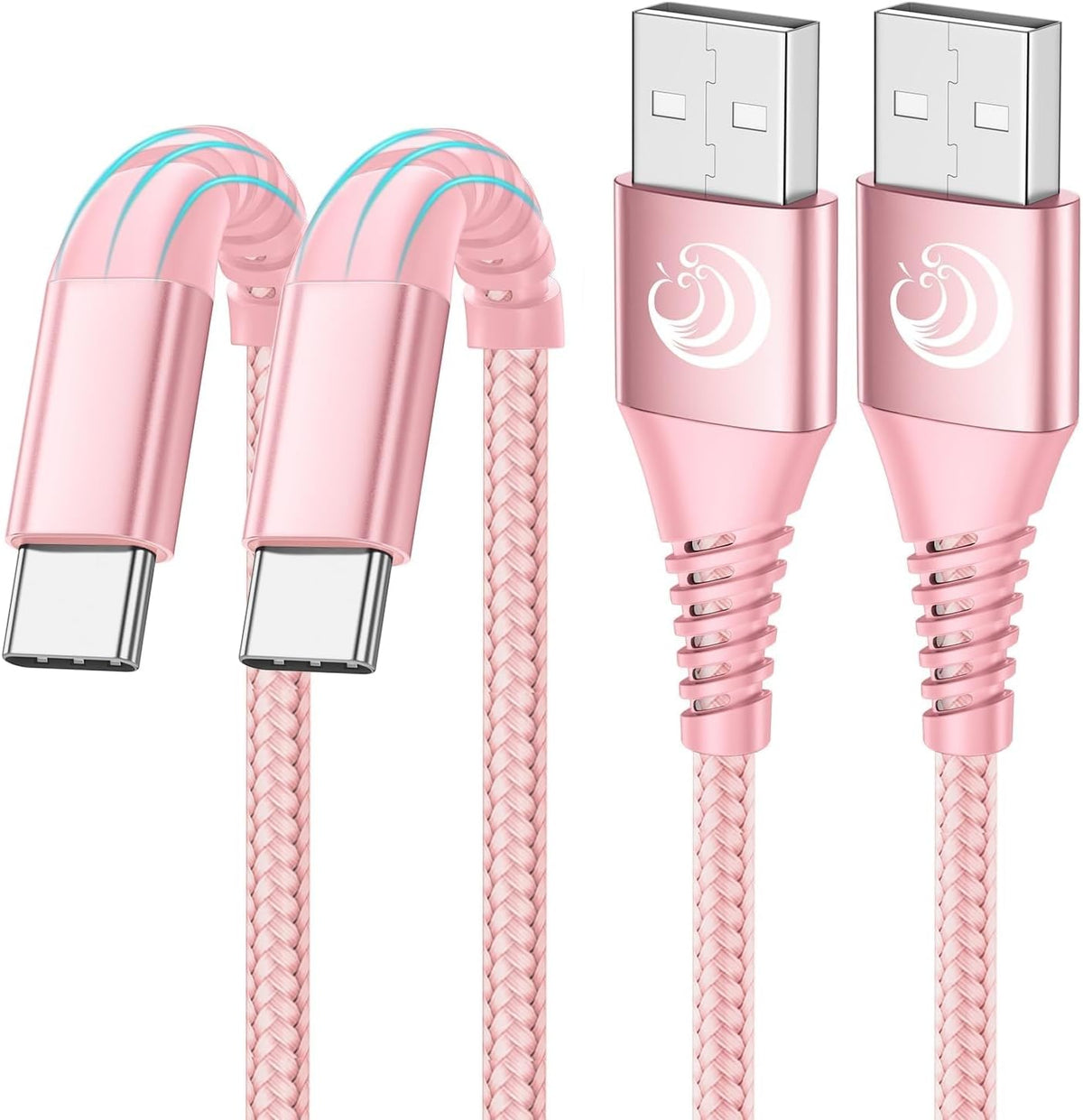 6FT 2 Pack 3A S24 S23 S22 S21 S20 A14 A15 A20 A32 A42 A53 A54, 16 15 PS5(Pink) Aioneus USB C Cable, USBC Cable Fast