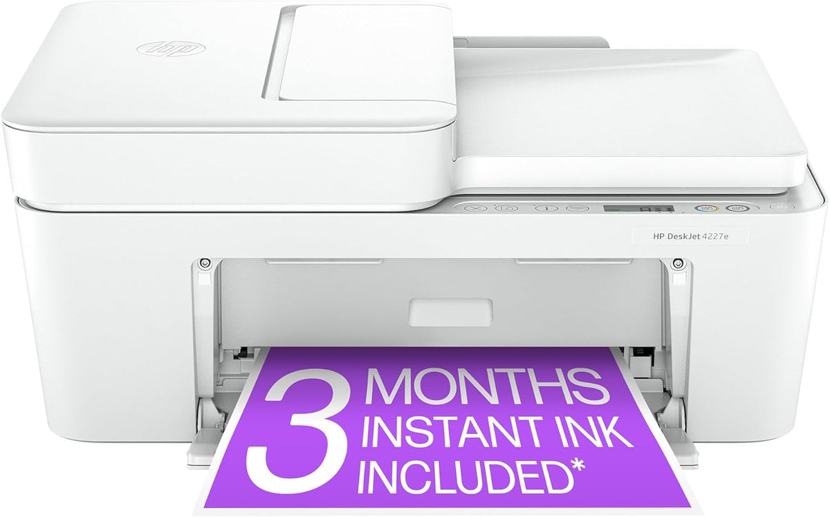 HP DeskJet 4227e Wireless All-in-One Color Inkjet Printer, Scanner, Copier, Best-for-Home, 3 Months of Instant Ink Trial Included (6W7F0A)