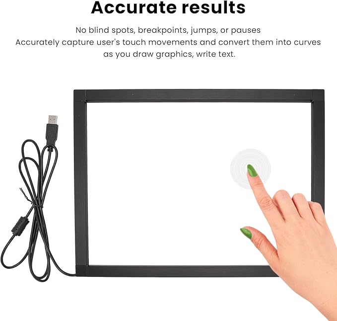 Bewinner Infrared Touch Frame Interactive IR Touch Overlay Panel for Education Digital Signage with USB InterfaceAluminum Alloy Touch Screen Overlay (23.6 inch)