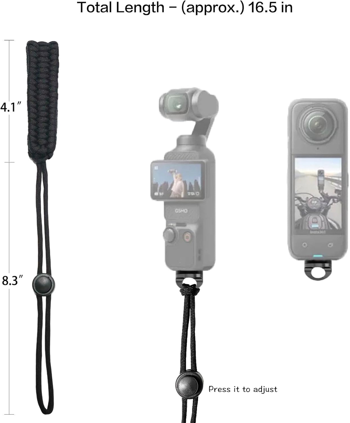 DJDIRY 1/4"-20 Insta360 Camera Wrist Strap with Screw, Adjustable Braided Paracord Hand Straps Lanyard for Selfie