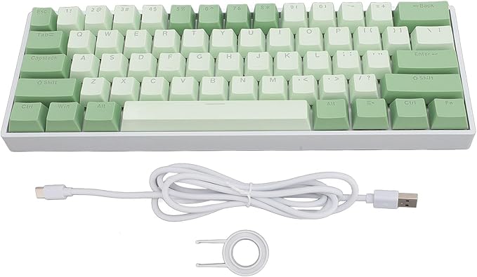 Zunate 60% Gaming Mechanical Keyboard Three Mode BT5.0/2.4G Cordless/USB C Hot Swappable Mechanical Keyboard Blue Switch 61 Key RGB Backlit Keyboard for