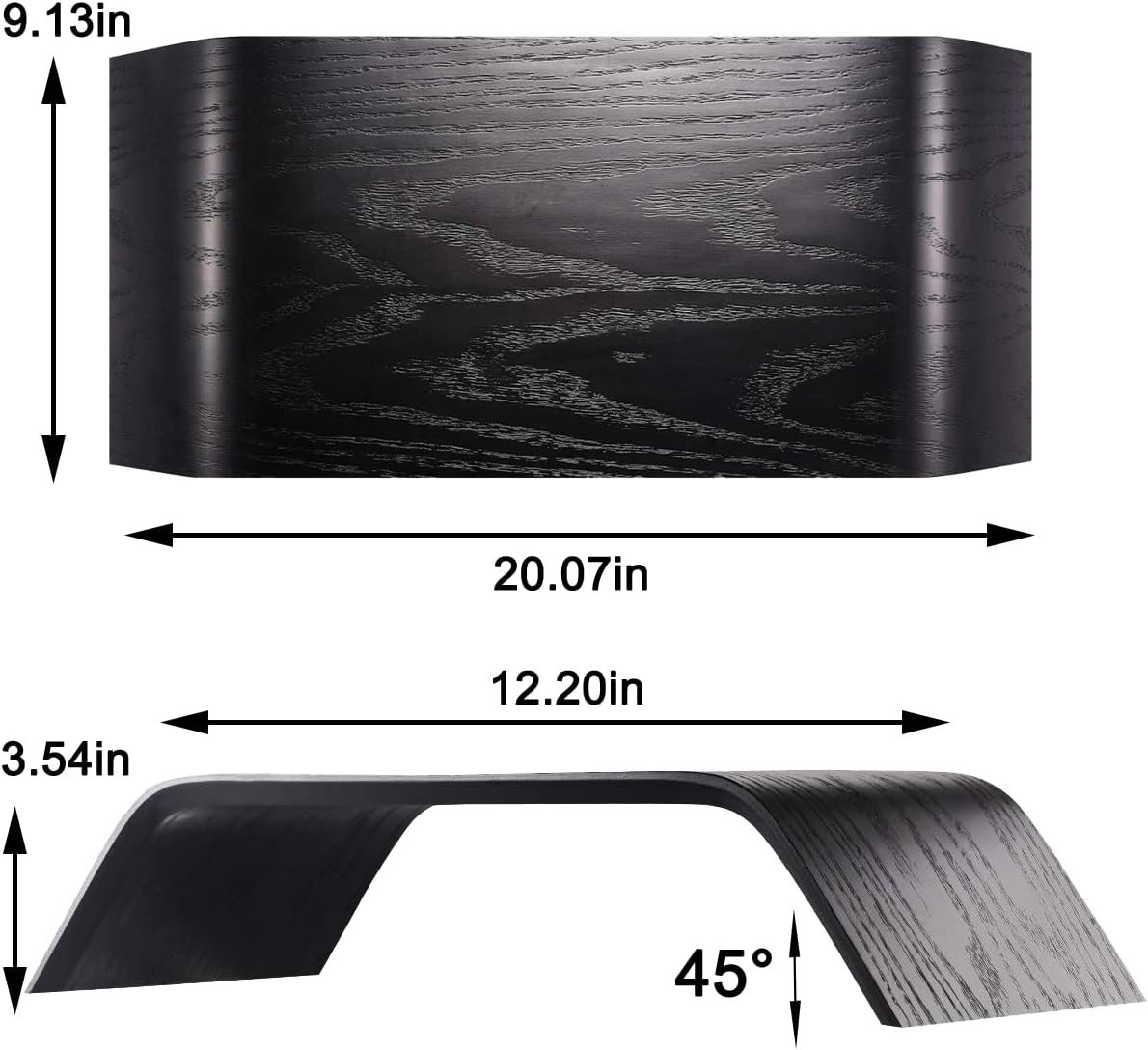 SAMDI Wooden Computer Monitor Stand, Desktop Accessories, Laptop Stand, Notebook Stand, for MacBook Stand (Oak Wood Black)