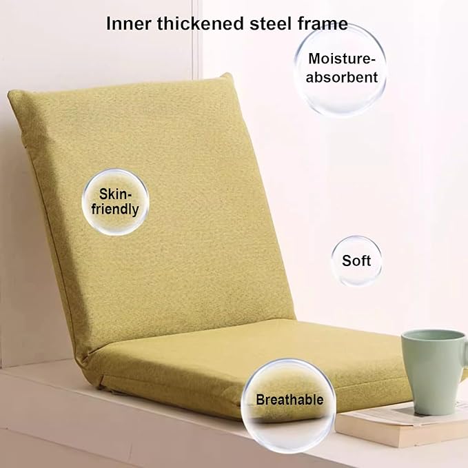 BTZHY Floor Chair Floor Chair Meditation Floor Chair Lazy Sofa Chair with Back Support Portable Floor Chair Ergonomic Lounger Sofa for Seating Gaming Reading TV WatchingGreenS
