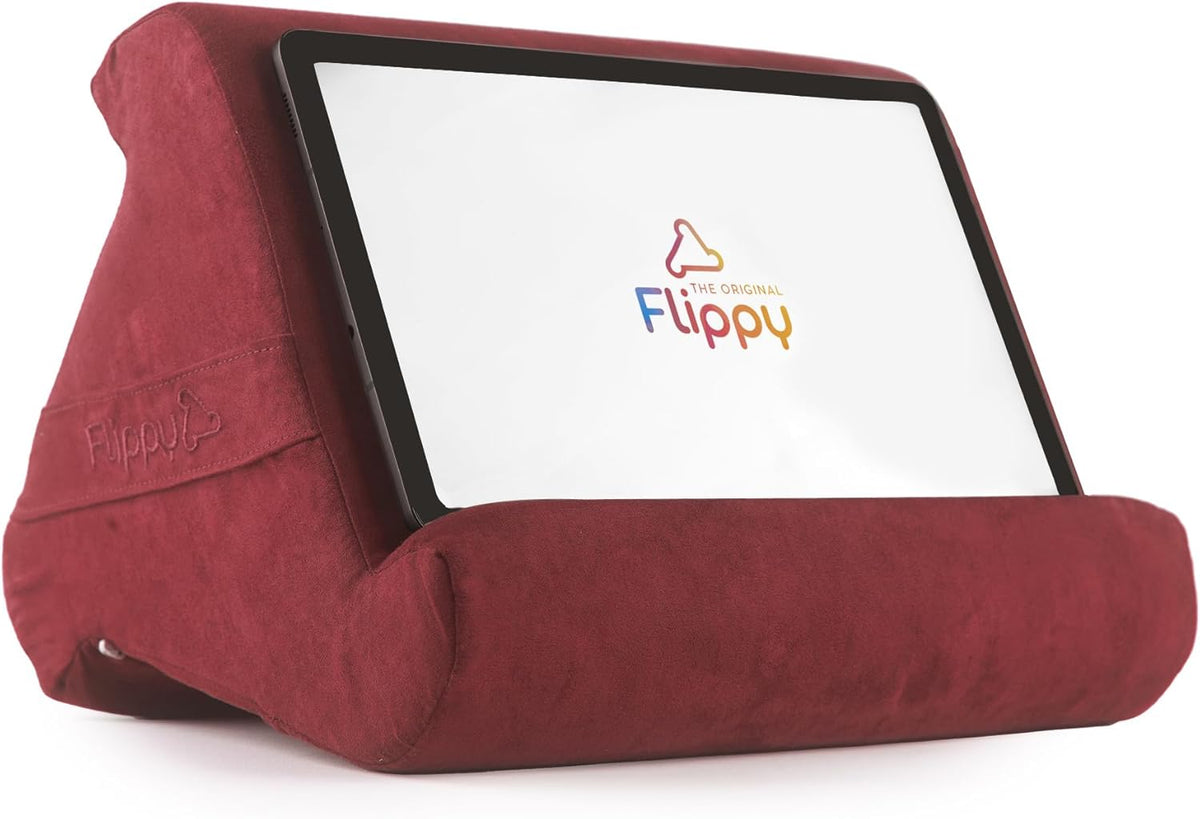 Flippy Tablet Pillow Stand - Cushion Tablet Stand & Holder, Bed Support for Lap and Desk, Compatible with Phone & Book Reading: Kindle, iPad Pro, iPhone & Samsung - Nebbiolo