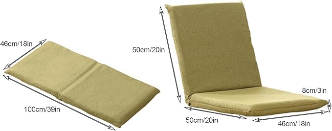Floor Chair Gaming Floor Seat for Living Room Adjustable Backrest with Cotton Linen Cover for Balcony Reading Bedroom Study Room(Brown)
