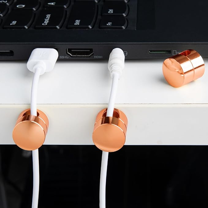 SmallCat 3 Sets Charger Holders for Cords, Rose Gold Cord Holders