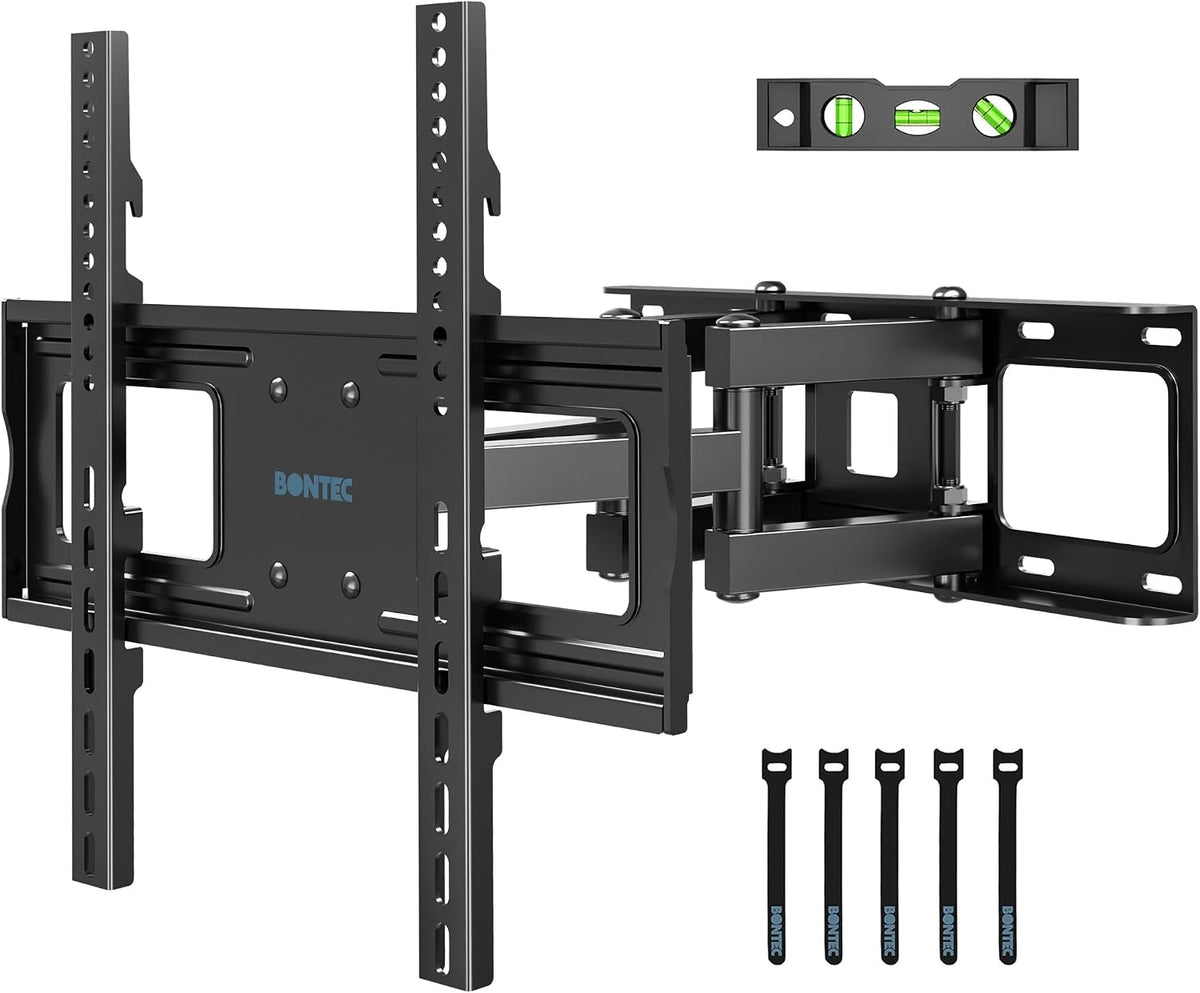 BONTEC 23-70 Inch 99 lbs, 400x400mm, 16" Full Motion TV Wall Mount for TVs, Hold up to Max VESA Swivel Tilt Dual Arms