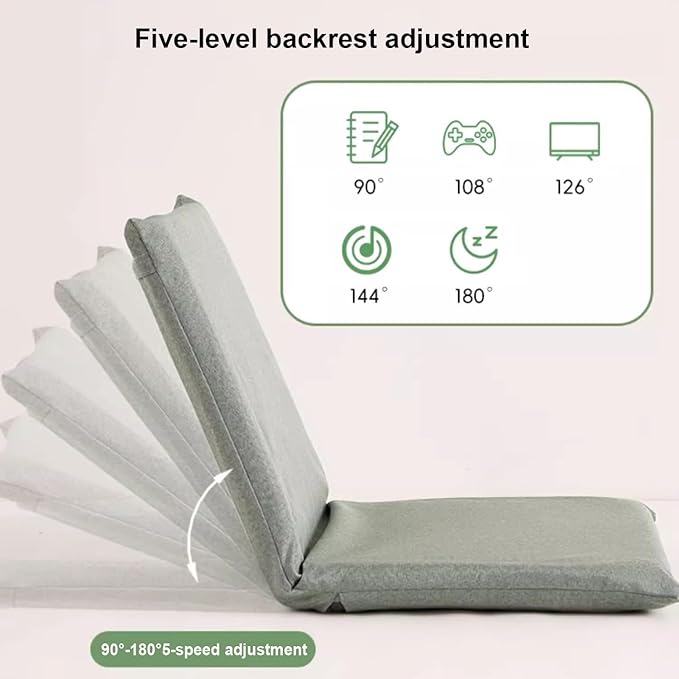 BTZHY Floor Chair Floor Chair Meditation Floor Chair Lazy Sofa Chair with Back Support Portable Floor Chair Ergonomic Lounger Sofa for Seating Gaming Reading TV WatchingGreenS