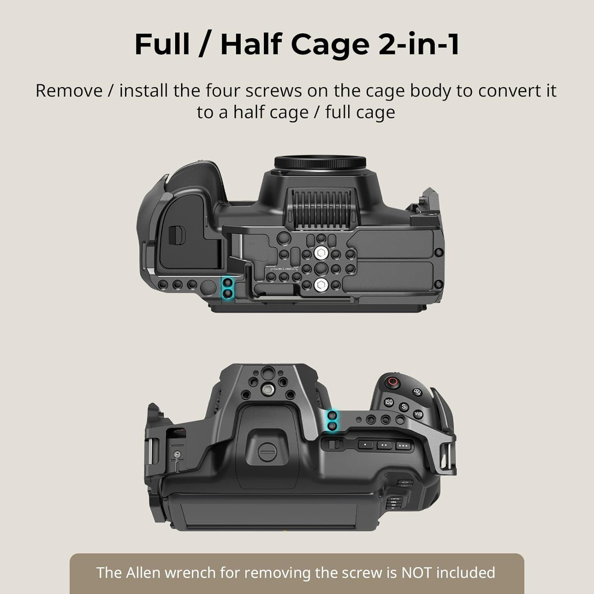 SmallRig Camera Cage Basic Kit for Blackmagic Design Cinema Camera 6K, Full Cage for BMCC 6K, with Top Handle, SSD Mount Bracket, Cable Clamp and Lens Mount Adapter Support - 4574