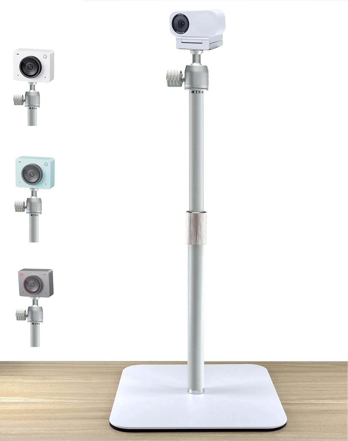 AceTaken 2/Meet Insta360 2C White Webcam Stand Holder Compatible with OBSBOT Meet SE and Link White Webcams